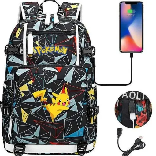 Pkm.store Sonstiges Merchandise-Pokemon Rucksack Mit Usb - Ideal Fur Laptops