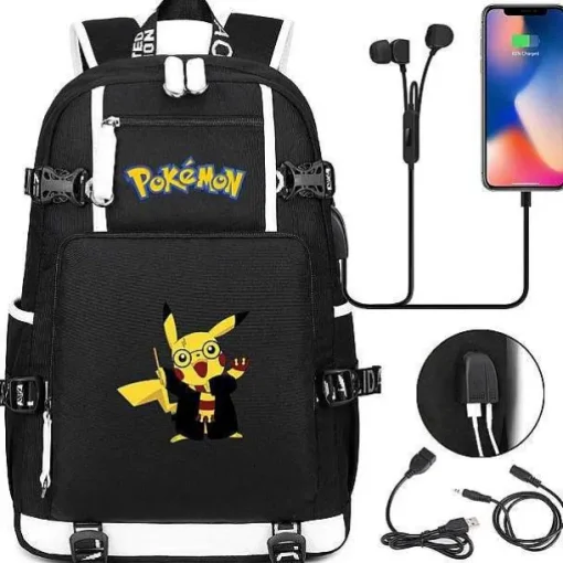 Pkm.store Sonstiges Merchandise-Pokemon Rucksack Mit Usb - Ideal Fur Laptops