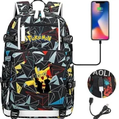 Pkm.store Sonstiges Merchandise-Pokemon Rucksack Mit Usb - Ideal Fur Laptops