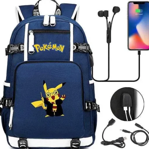 Pkm.store Sonstiges Merchandise-Pokemon Rucksack Mit Usb - Ideal Fur Laptops