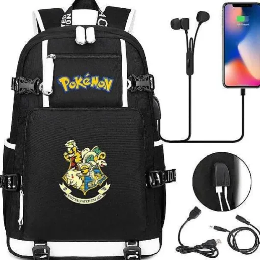 Pkm.store Sonstiges Merchandise-Pokemon Rucksack Mit Usb - Ideal Fur Laptops