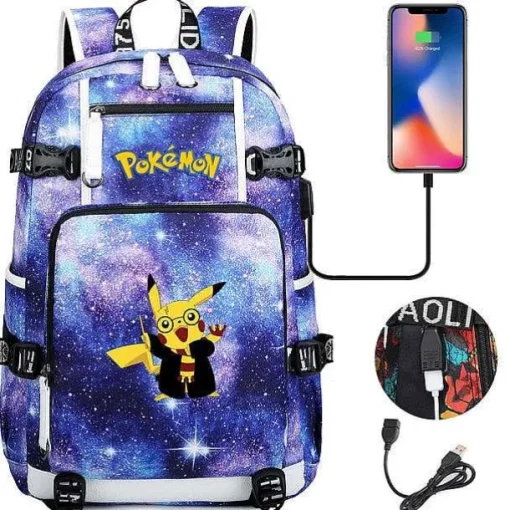 Pkm.store Sonstiges Merchandise-Pokemon Rucksack Mit Usb - Ideal Fur Laptops