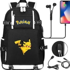 Pkm.store Sonstiges Merchandise-Pokemon Rucksack Mit Usb - Ideal Fur Laptops