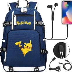 Pkm.store Sonstiges Merchandise-Pokemon Rucksack Mit Usb - Ideal Fur Laptops
