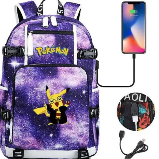 Pkm.store Sonstiges Merchandise-Pokemon Rucksack Mit Usb - Ideal Fur Laptops