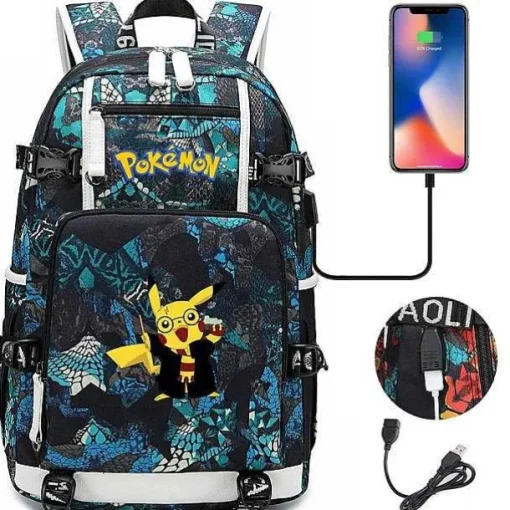 Pkm.store Sonstiges Merchandise-Pokemon Rucksack Mit Usb - Ideal Fur Laptops