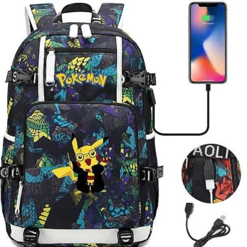 Pkm.store Sonstiges Merchandise-Pokemon Rucksack Mit Usb - Ideal Fur Laptops