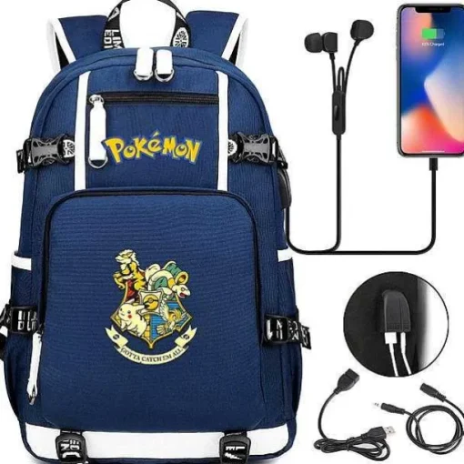 Pkm.store Sonstiges Merchandise-Pokemon Rucksack Mit Usb - Ideal Fur Laptops