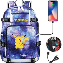 Pkm.store Sonstiges Merchandise-Pokemon Rucksack Mit Usb - Ideal Fur Laptops