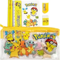 Pkm.store Sonstiges Merchandise-Pokemon Schul Set Mit Tasche, Stift, Aufkleber, Anspitzer, Radiergummi Etc.