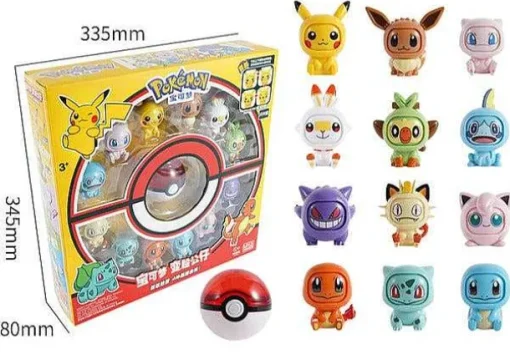 Pkm.store Pokemon Figuren-Pokemon Spielbox Mit Pokeball Und Gesichter-Wechselnden Pokemons