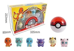 Pkm.store Pokemon Figuren-Pokemon Spielbox Mit Pokeball Und Gesichter-Wechselnden Pokemons