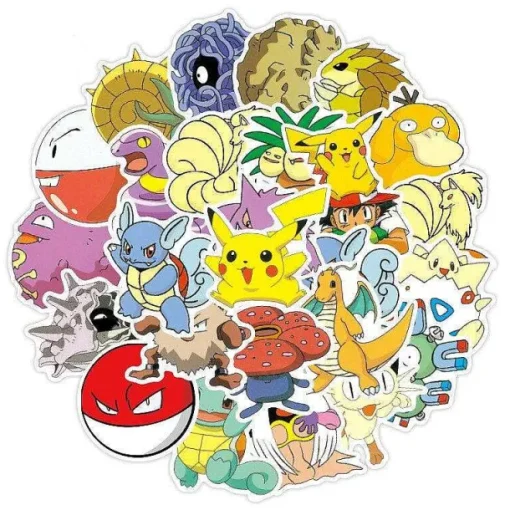 Pkm.store Sonstiges Merchandise-Pokemon Sticker Aufkleber - 50 Oder 100 Stuck