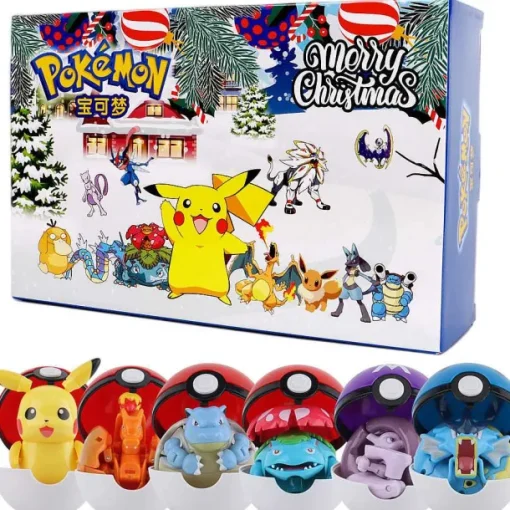 Pkm.store Pokemon Spielzeug-Pokemon 6-Teiliges Pokeball Weihnachts Set