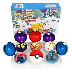 Pkm.store Pokeball & Pokebälle-Pokemon 6-Teiliges Pokeball Weihnachts Set