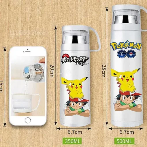 Pkm.store Sommer-Pokemon Thermoskanne Wasserflasche In Vielen Motiven (350Ml Oder 500Ml)