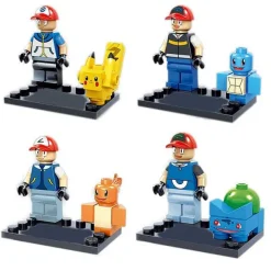Pkm.store Pokemon Bausteine-Pokemon Trainer Set Mit 4 Figuren