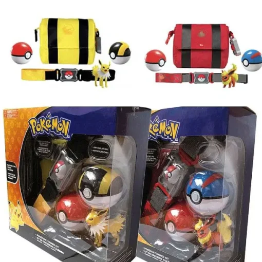 Pkm.store Pokemon Spielzeug-Pokemon Trainer Set Mit Gurtel, Pokeball, Tasche Und Figur