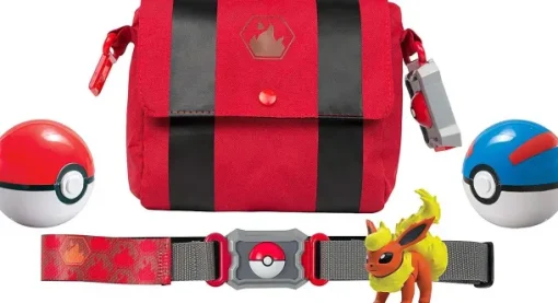 Pkm.store Pokemon Spielzeug-Pokemon Trainer Set Mit Gurtel, Pokeball, Tasche Und Figur