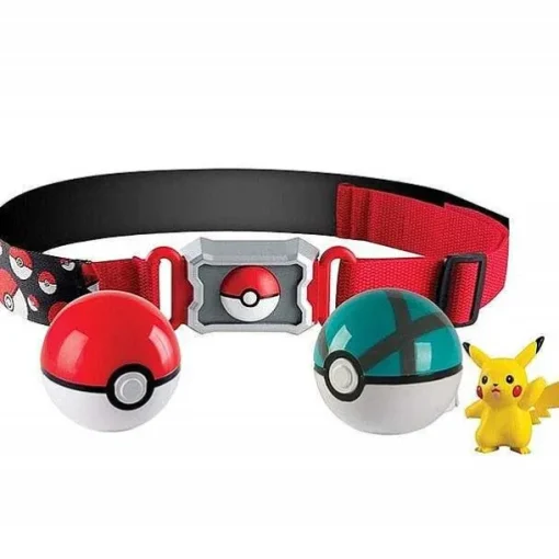 Pkm.store Pokemon Spielzeug-Pokemon Trainer Set Mit Gurtel, Pokeball, Tasche Und Figur