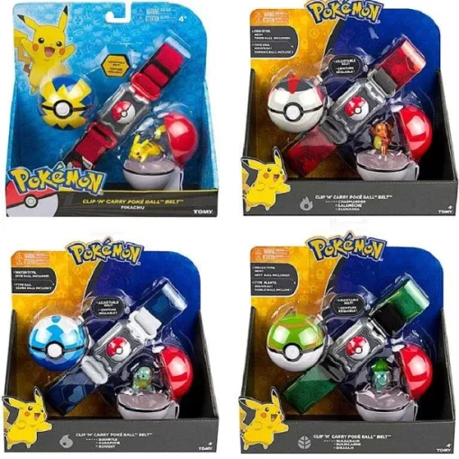 Pkm.store Pokemon Spielzeug-Pokemon Trainer Set Mit Gurtel, Pokeball, Tasche Und Figur
