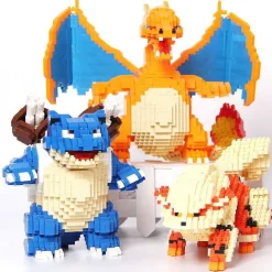 Pkm.store Pokemon Bausteine-Relaxo, Pikachu, Charizard, Pikachu U. A. Baustein Set (Viele Motive Zur Auswahl)