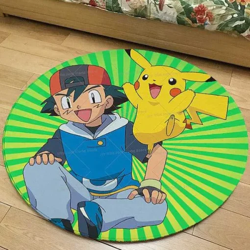 Pkm.store Sonstiges Merchandise-Runder Flanel Pokemon Teppich In Vielen Motiven
