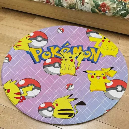 Pkm.store Sonstiges Merchandise-Runder Flanel Pokemon Teppich In Vielen Motiven