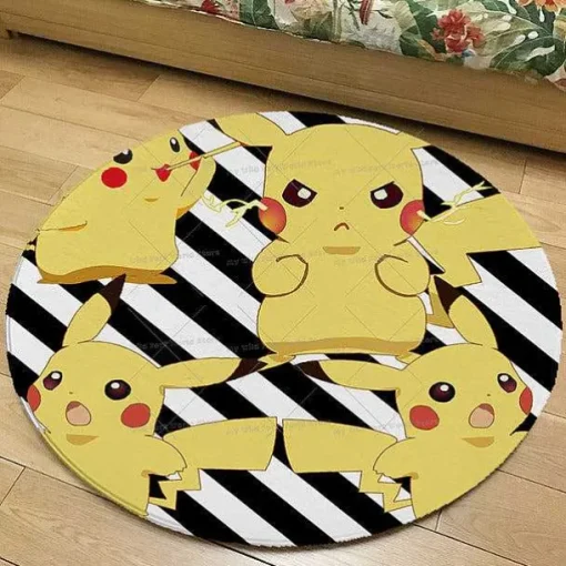 Pkm.store Sonstiges Merchandise-Runder Flanel Pokemon Teppich In Vielen Motiven