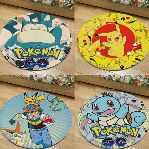 Pkm.store Sonstiges Merchandise-Runder Flanel Pokemon Teppich In Vielen Motiven