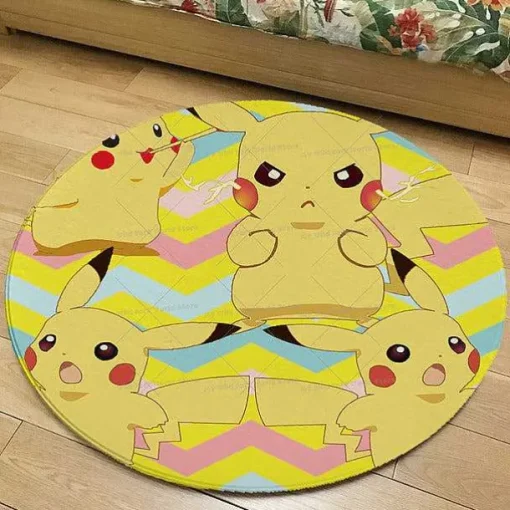 Pkm.store Sonstiges Merchandise-Runder Flanel Pokemon Teppich In Vielen Motiven