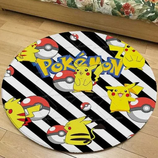 Pkm.store Sonstiges Merchandise-Runder Flanel Pokemon Teppich In Vielen Motiven