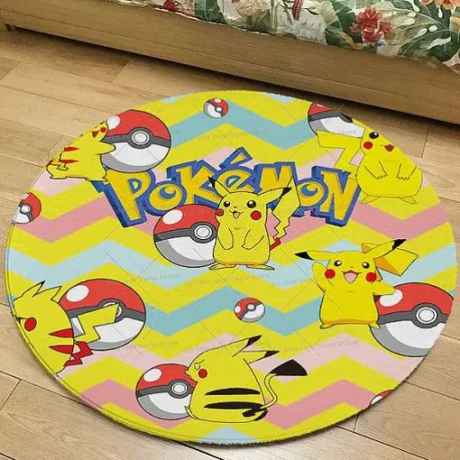 Pkm.store Sonstiges Merchandise-Runder Flanel Pokemon Teppich In Vielen Motiven