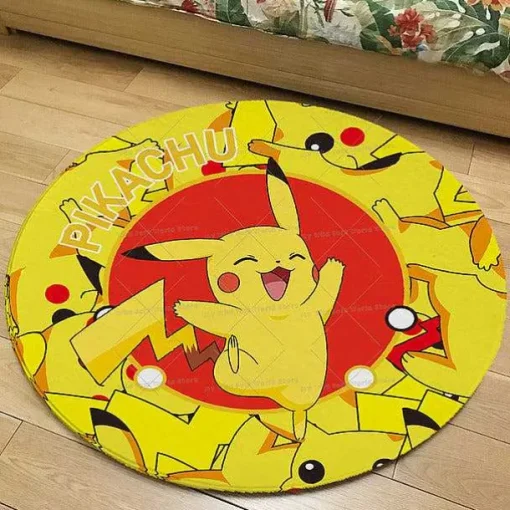 Pkm.store Sonstiges Merchandise-Runder Flanel Pokemon Teppich In Vielen Motiven