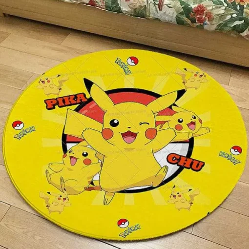 Pkm.store Sonstiges Merchandise-Runder Flanel Pokemon Teppich In Vielen Motiven