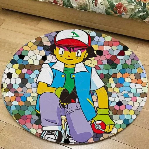 Pkm.store Sonstiges Merchandise-Runder Flanel Pokemon Teppich In Vielen Motiven