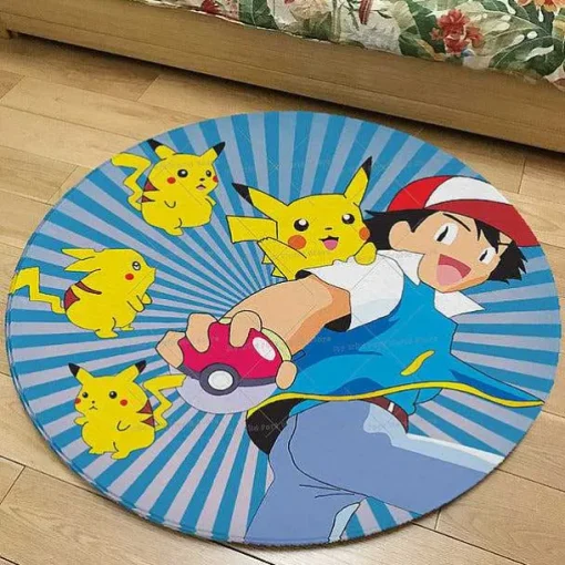Pkm.store Sonstiges Merchandise-Runder Flanel Pokemon Teppich In Vielen Motiven