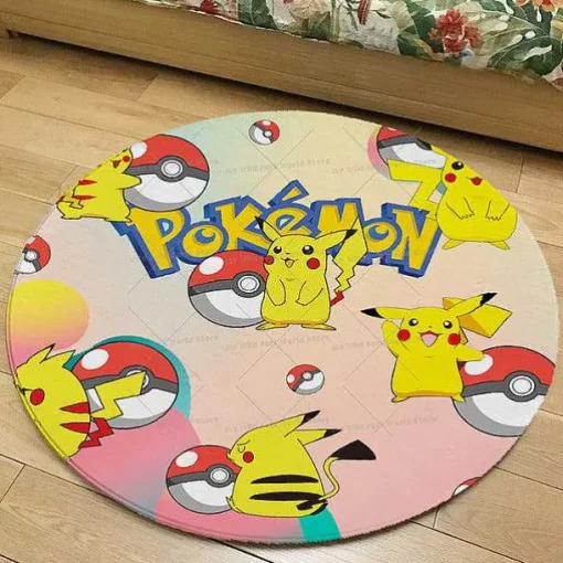 Pkm.store Sonstiges Merchandise-Runder Flanel Pokemon Teppich In Vielen Motiven