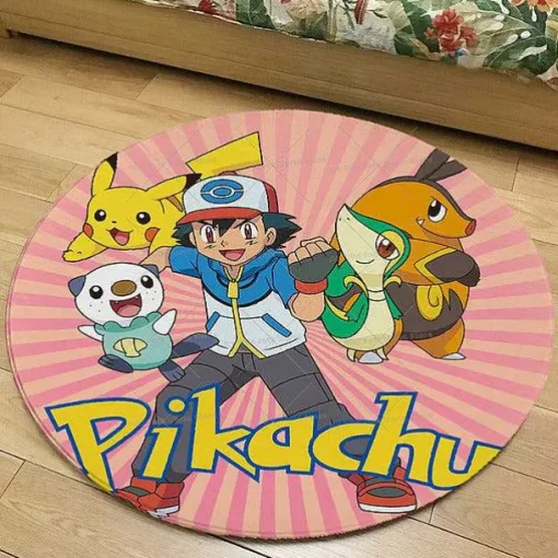 Pkm.store Sonstiges Merchandise-Runder Flanel Pokemon Teppich In Vielen Motiven