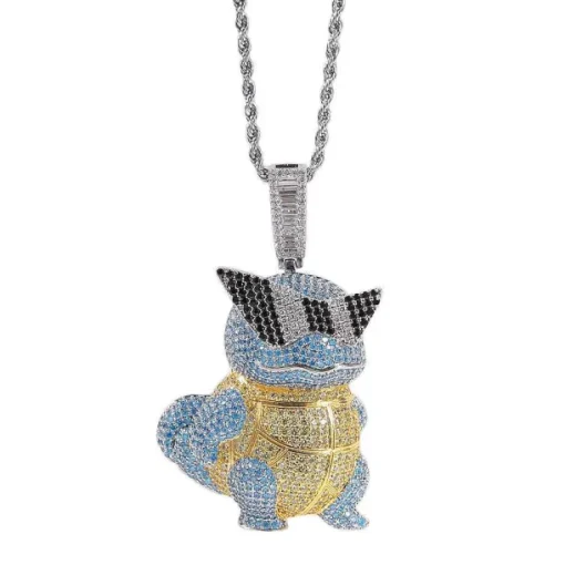 Pkm.store Pokemon Schmuck-Schiggy Squritle - Stylishe Pokemon Hip Hop Hals Kette