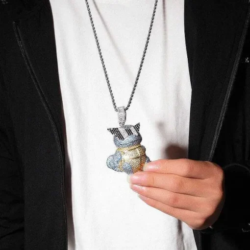 Pkm.store Pokemon Schmuck-Schiggy Squritle - Stylishe Pokemon Hip Hop Hals Kette
