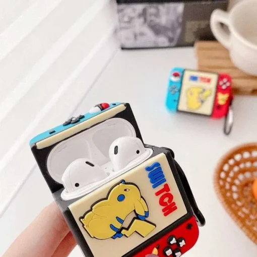 Pkm.store Sonstiges Merchandise-Schutzhulle Im Nintendo Switch-Style Fur Apple Airpods 1, 2, 3 Und Pro Kopfhorer