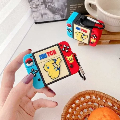 Pkm.store Sonstiges Merchandise-Schutzhulle Im Nintendo Switch-Style Fur Apple Airpods 1, 2, 3 Und Pro Kopfhorer