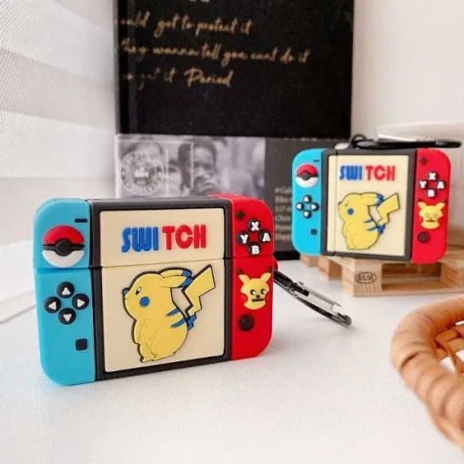 Pkm.store Sonstiges Merchandise-Schutzhulle Im Nintendo Switch-Style Fur Apple Airpods 1, 2, 3 Und Pro Kopfhorer