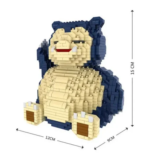 Pkm.store Pokemon Bausteine-Sitzender Relaxo / Snorlax Pokemon Baustein Set