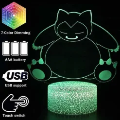 Pkm.store Sonstiges Merchandise-Snorlax Relaxo Nachtlicht Tischlampe 3D Led Lampe