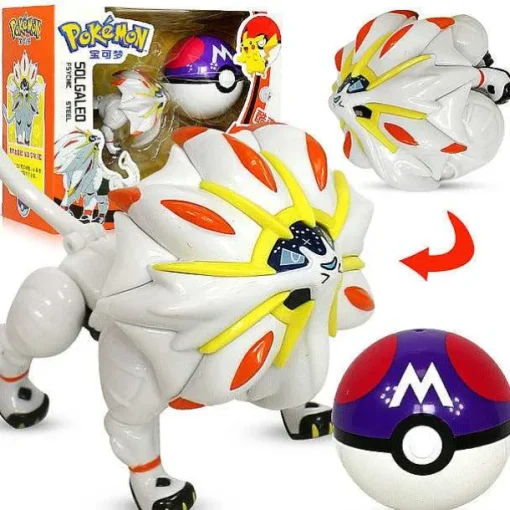 Pkm.store Pokemon Spielzeug-Solgaleo Figur Mit Pokeball Pokemon Spielzeug