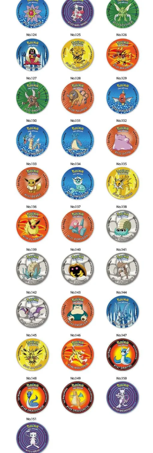 Pkm.store Pokemon Spielzeug-Tazos Pokemon 160 Runde Pogs 2000Er Edition Mit Box