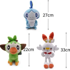 Pkm.store Pokemon Kuscheltiere-3-Teilige Pokemon Pluschfiguren Regionen-Sammlung