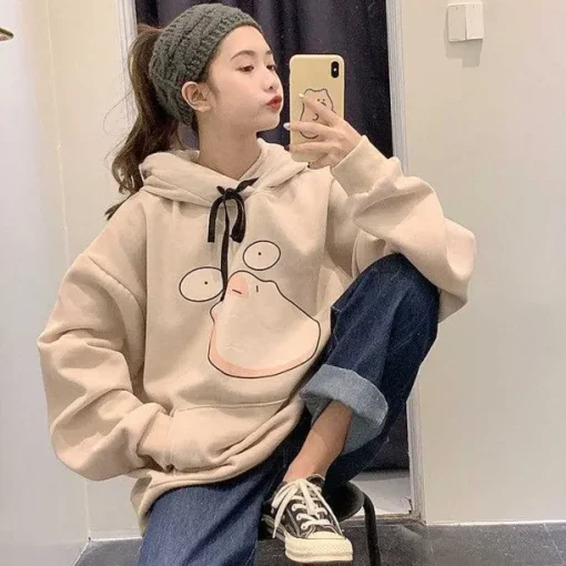 Pkm.store Herbst & Winter-Toller Pikachu, Glumanda, Schiggy Oder Enton Pokemon Oversize Hoodie Pullover